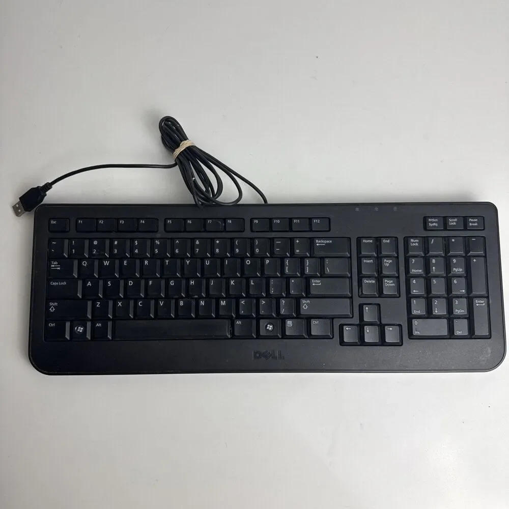Dell Wired USB Keyboard Black KB2521 - Tested and Working